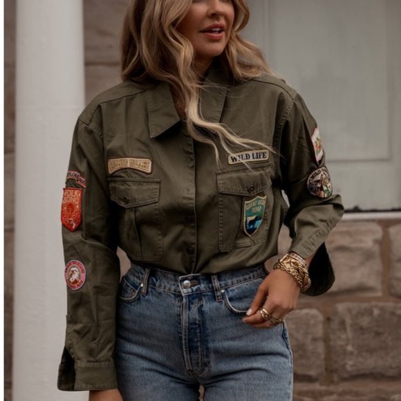 Spell Great Ocean Road Overshirt Khaki NWT S - Picture 6 of 14